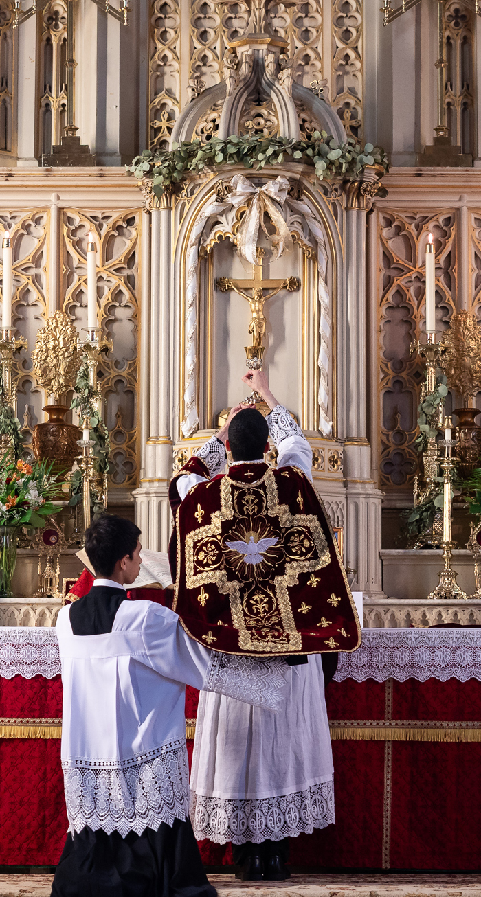 Elevation of the Chalice at the altar during Mass