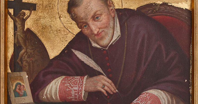Saint Alphonsus Liguori, antique Italian painting